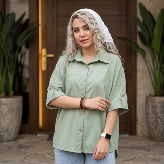 شومیز مانتویی زنانه مدل ماهلین